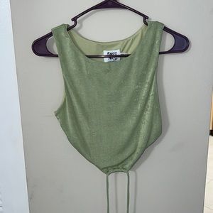 Princess Polly Green Crop top with tie